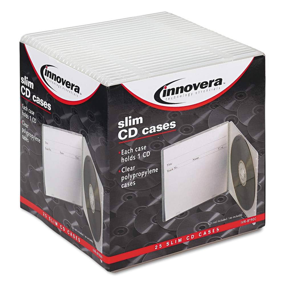 Amazon.com: Innovera 81900 Slim CD Case, Clear, 25 per Pack